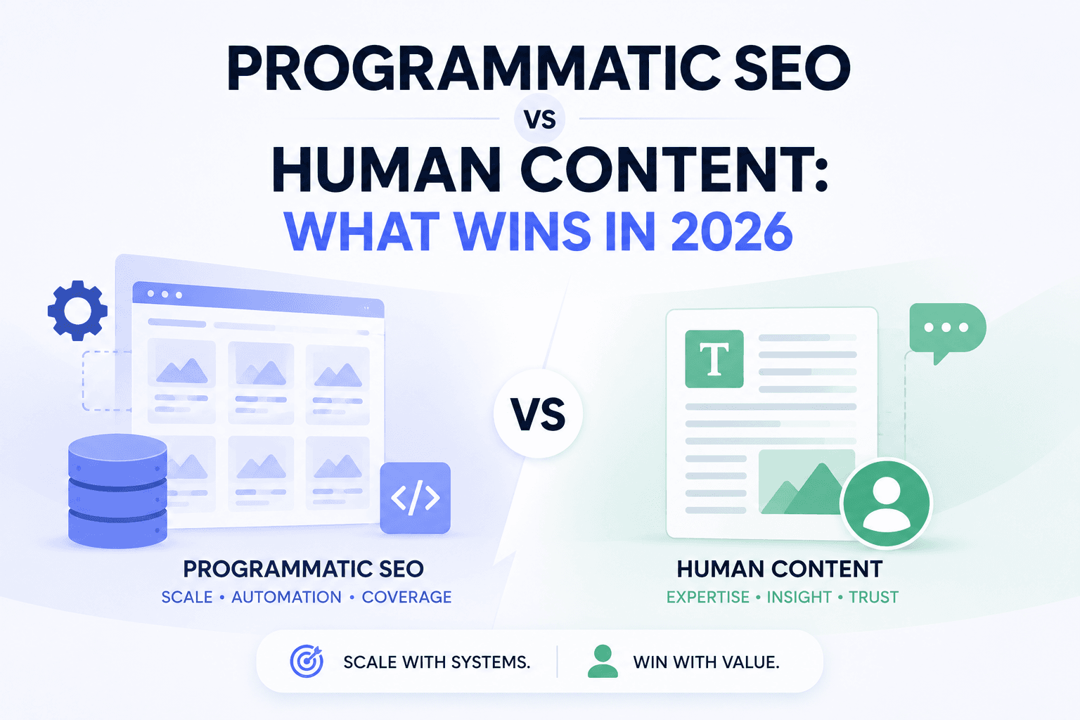 Programmatic SEO vs Human Content: What Wins in 2026